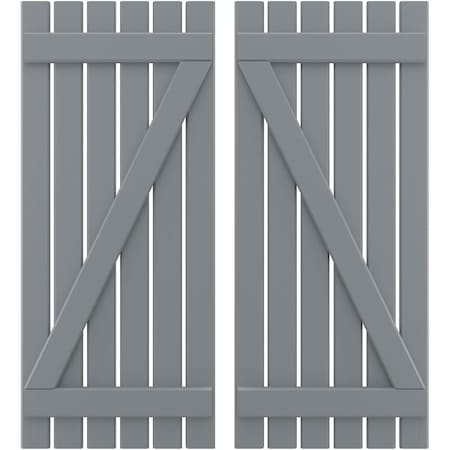 Americraft 6-Board (2 Batten) Wood Spaced Board-n-Batten Shutters W/ Z-Bar, ARW102SB623X63CHH